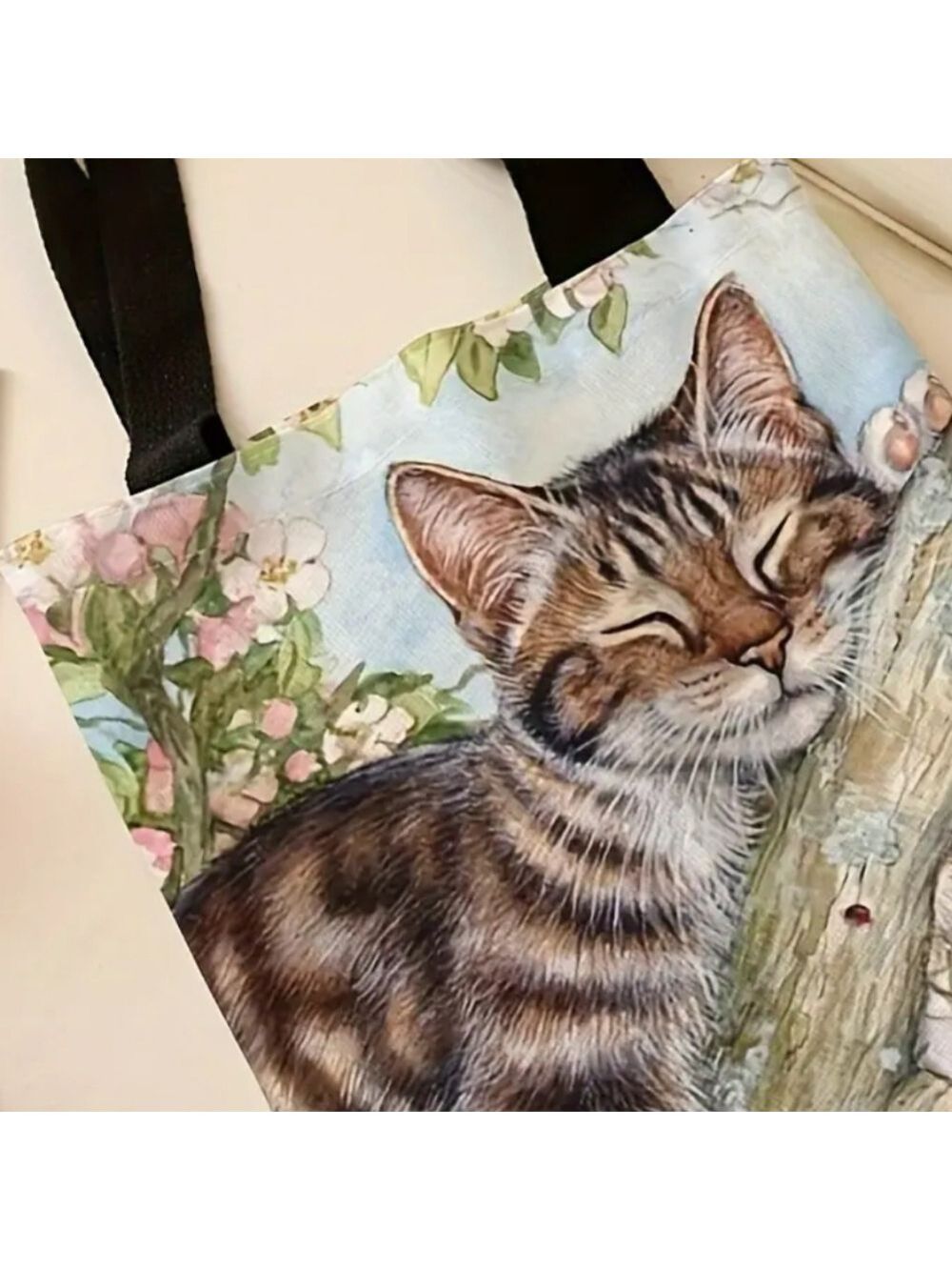 SLEEPY KITTY Cat Tote Bag